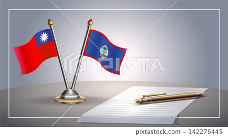 Small national flag of Taiwan and Guam flag Relation, Template Vector Illustration Small national flag of Taiwan and Guam flag Relation, Template Vector Illustration 142276445