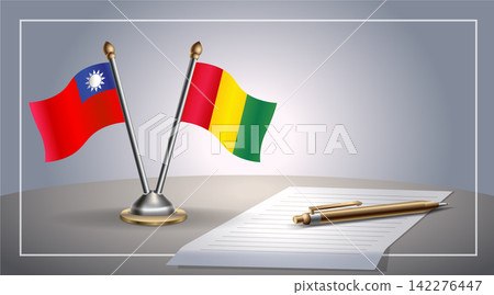 Small national flag of Taiwan and Guinea flag Relation, Template Vector Illustration Small national flag of Taiwan and Guinea flag Relation, Template Vector Illustration 142276447