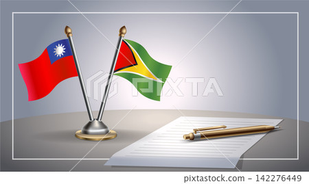 Small national flag of Taiwan and Gunaya flag Relation, Template Vector Illustration Small national flag of Taiwan and Gunaya flag Relation, Template Vector Illustration 142276449