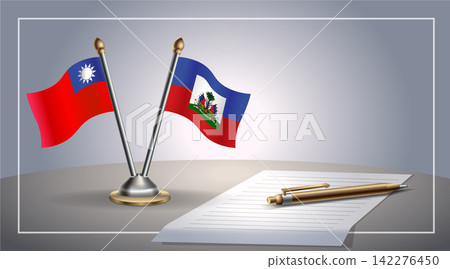 Small national flag of Taiwan and Haiti flag Relation, Template Vector Illustration Small national flag of Taiwan and Haiti flag Relation, Template Vector Illustration 142276450