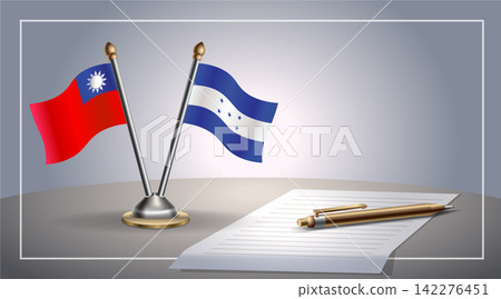 Small national flag of Taiwan and Honduras flag Relation, Template Vector Illustration Small national flag of Taiwan and Honduras flag Relation, Template Vector Illustration 142276451