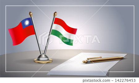 Small national flag of Taiwan and Hungary flag Relation, Template Vector Illustration Small national flag of Taiwan and Hungary flag Relation, Template Vector Illustration 142276453