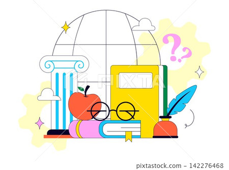World Philosophy Day Vector Illustration Featuring Books, Ancient Philosopher, Light Bulb, Apple, Brain, Knowledge and Critical Thinking World Philosophy Day Vector Illustration Featuring Books, Ancient Philosopher, Light Bulb, Apple, Brain, Knowledge and Critical Thinking 142276468