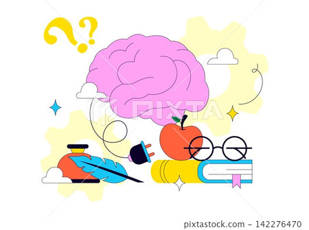 World Philosophy Day Vector Illustration Featuring Books, Ancient Philosopher, Light Bulb, Apple, Brain, Knowledge and Critical Thinking World Philosophy Day Vector Illustration Featuring Books, Ancient Philosopher, Light Bulb, Apple, Brain, Knowledge and Critical Thinking 142276470