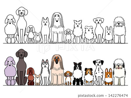 Various dog border set Various dog border set 142276474