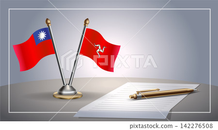 Small national flag of Taiwan and Isle of Man flag Relation, Template Vector Illustration Small national flag of Taiwan and Isle of Man flag Relation, Template Vector Illustration 142276508