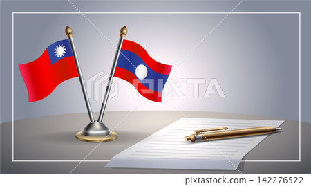 Small national flag of Taiwan and Laos flag Relation, Template Vector Illustration Small national flag of Taiwan and Laos flag Relation, Template Vector Illustration 142276522