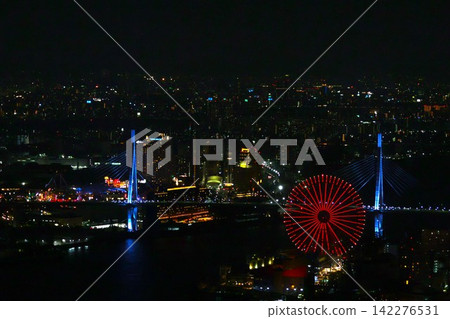 Cityscape at night (Osaka Bay Area) - Illuminated at Tempozan Cityscape at night (Osaka Bay Area) - Illuminated at Tempozan 142276531