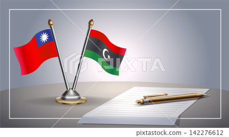Small national flag of Taiwan and Libya flag Relation, Template Vector Illustration Small national flag of Taiwan and Libya flag Relation, Template Vector Illustration 142276612