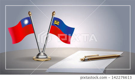 Small national flag of Taiwan and Liechtenstein flag Relation, Template Vector Illustration 142276613