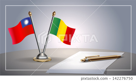 Small national flag of Taiwan and Mali flag Relation, Template Vector Illustration Small national flag of Taiwan and Mali flag Relation, Template Vector Illustration 142276750