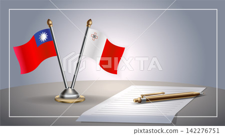 Small national flag of Taiwan and Malta flag Relation, Template Vector Illustration Small national flag of Taiwan and Malta flag Relation, Template Vector Illustration 142276751