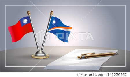 Small national flag of Taiwan and Marshall Islands flag Relation, Template Vector Illustration Small national flag of Taiwan and Marshall Islands flag Relation, Template Vector Illustration 142276752