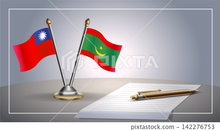 Small national flag of Taiwan and Mauritania flag Relation, Template Vector Illustration Small national flag of Taiwan and Mauritania flag Relation, Template Vector Illustration 142276753