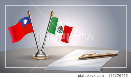 Small national flag of Taiwan and Mexico flag Relation, Template Vector Illustration Small national flag of Taiwan and Mexico flag Relation, Template Vector Illustration 142276755