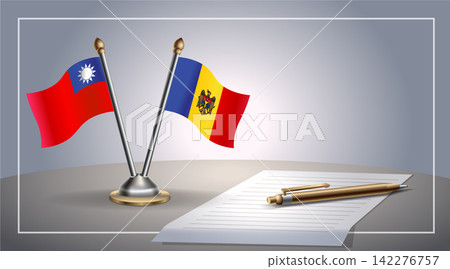 Small national flag of Taiwan and Moldova flag Relation, Template Vector Illustration Small national flag of Taiwan and Moldova flag Relation, Template Vector Illustration 142276757