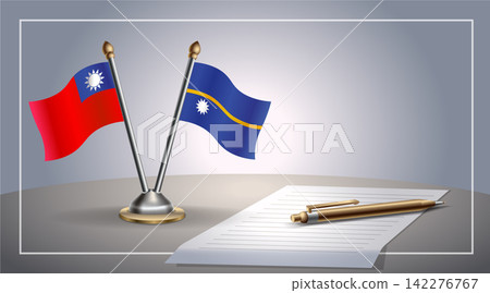 Small national flag of Taiwan and Nauru flag Relation, Template Vector Illustration Small national flag of Taiwan and Nauru flag Relation, Template Vector Illustration 142276767