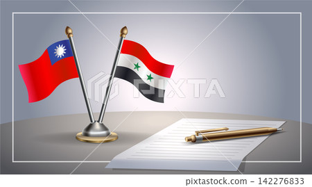 Small national flag of Taiwan and Syria flag Relation, Template Vector Illustration Small national flag of Taiwan and Syria flag Relation, Template Vector Illustration 142276833