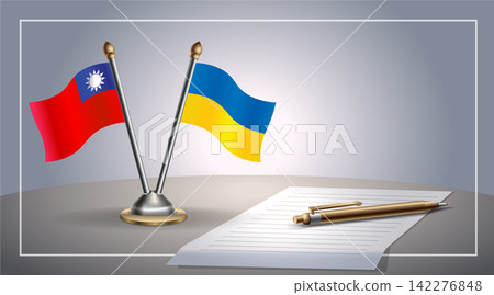 Small national flag of Taiwan and Ukraine flag Relation, Template Vector Illustration Small national flag of Taiwan and Ukraine flag Relation, Template Vector Illustration 142276848
