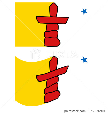 flag of Nunavut on white background. Nunavut Canada flag. Waving flag of Nunavut. flat style. 142276901