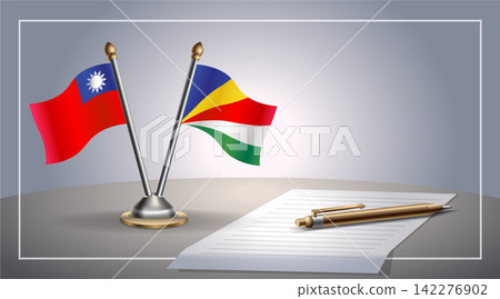 Small national flag of Taiwan and Seychelles flag Relation, Template Vector Illustration Small national flag of Taiwan and Seychelles flag Relation, Template Vector Illustration 142276902