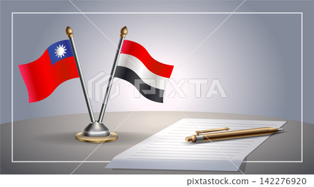 Small national flag of Taiwan and Yemen flag Relation, Template Vector Illustration Small national flag of Taiwan and Yemen flag Relation, Template Vector Illustration 142276920
