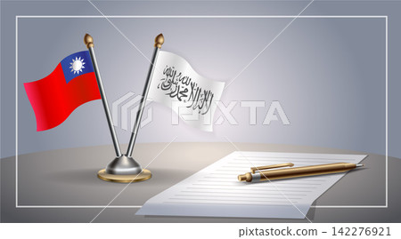 Small national flag of Taiwan and Afghanistan flag Relation, Template Vector Illustration Small national flag of Taiwan and Afghanistan flag Relation, Template Vector Illustration 142276921