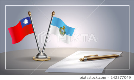 Small national flag of Taiwan and San Marino flag Relation, Template Vector Illustration Small national flag of Taiwan and San Marino flag Relation, Template Vector Illustration 142277049