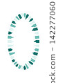 Circular arrangement of green city silhouettes frame copy space 142277060