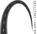 Road curves with white markings, highway, traffic, street, race 142277182
