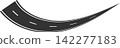 Road curves with white markings, highway, traffic, street, race 142277183