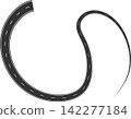Road curves with white markings, highway, traffic, street, race 142277184