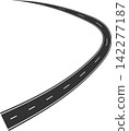 Road curves with white markings, highway, traffic, street, race 142277187