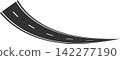 Road curves with white markings, highway, traffic, street, race 142277190