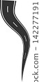 Road curves with white markings, highway, traffic, street, race 142277191