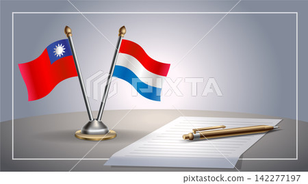 Small national flag of Taiwan and Netherlands flag Relation, Template Vector Illustration Small national flag of Taiwan and Netherlands flag Relation, Template Vector Illustration 142277197