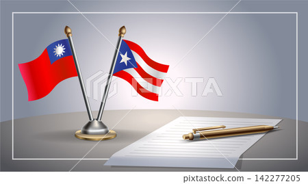 Small national flag of Taiwan and Puerto Rico flag Relation, Template Vector Illustration Small national flag of Taiwan and Puerto Rico flag Relation, Template Vector Illustration 142277205