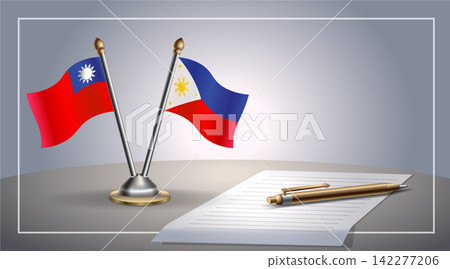 Small national flag of Taiwan and Philippines flag Relation, Template Vector Illustration 142277206