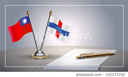 Small national flag of Taiwan and Netherlands Antilles flag Relation, Template Vector Illustration Small national flag of Taiwan and Netherlands Antilles flag Relation, Template Vector Illustration 142277282