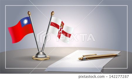 Small national flag of Taiwan and Northern Ireland flag Relation, Template Vector Illustration Small national flag of Taiwan and Northern Ireland flag Relation, Template Vector Illustration 142277287