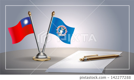 Small national flag of Taiwan and Northern Marianas flag Relation, Template Vector Illustration Small national flag of Taiwan and Northern Marianas flag Relation, Template Vector Illustration 142277288