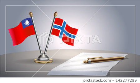 Small national flag of Taiwan and Norway flag Relation, Template Vector Illustration Small national flag of Taiwan and Norway flag Relation, Template Vector Illustration 142277289