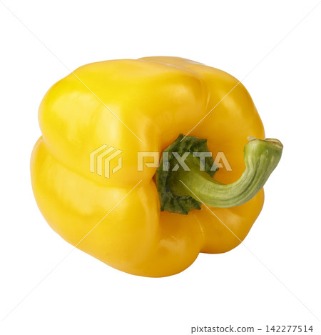 Yellow bell pepper isolated on a white background Yellow bell pepper isolated on a white background 142277514