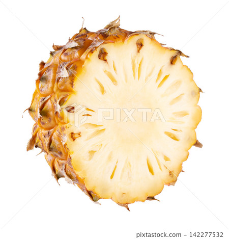 Split Pineapple Fruit isolated on a white background. Split Pineapple Fruit isolated on a white background. 142277532
