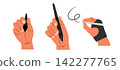 Hand Gripping Digital Stylus Pen Illustration 142277765
