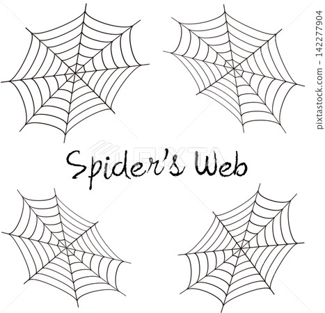 Illustration materials: Spider web variations set Illustration materials: Spider web variations set 142277904