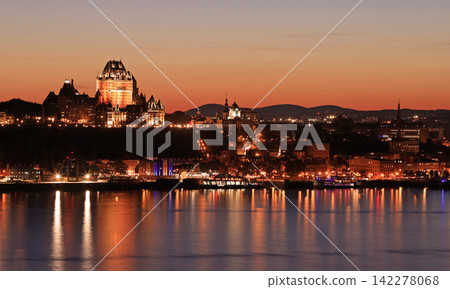 Quebec City skyline illuminated after sunset, Canada Quebec City skyline illuminated after sunset, Canada 142278068