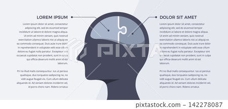 Human Mind and Puzzle Pieces Infographic Template 142278087
