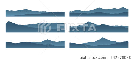 Layered Mountain Silhouettes Layered Mountain Silhouettes 142278088