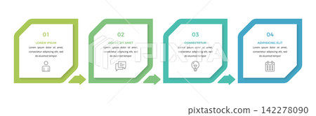 Four-Step Process Flow Infographic Template Four-Step Process Flow Infographic Template 142278090